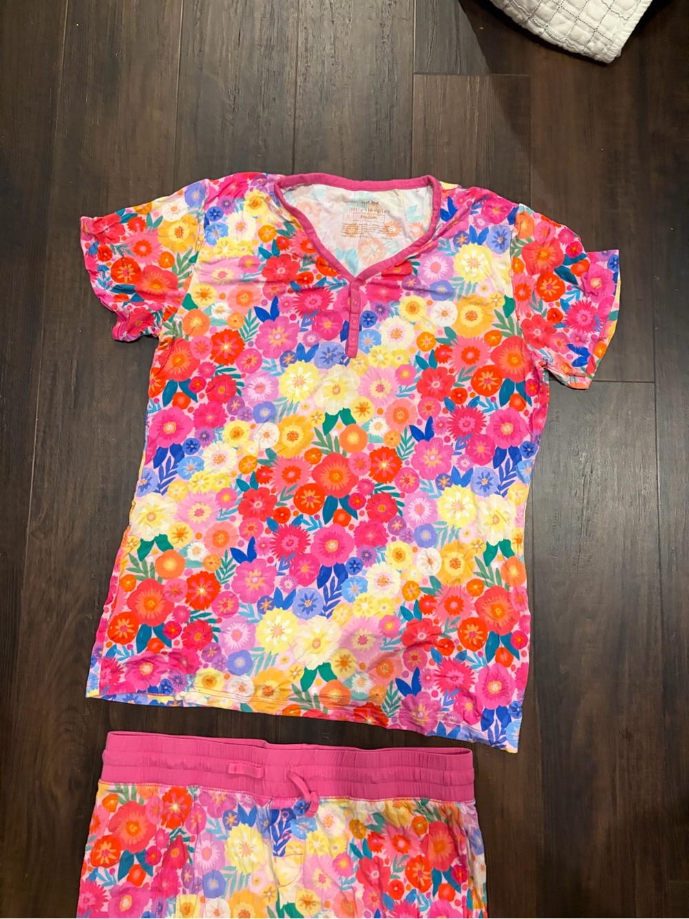 Little Sleepies Rainbow Blooms Bamboo Pajama Set Medium - Picture 3 of 7